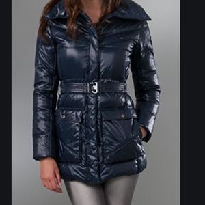 ADD Shiny down Puffy belted Coat.  Sz  4